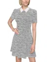 Karl Lagerfeld Women's Heathered Embellished Mini Dress In Soft White/black