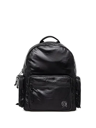 Karl Lagerfeld Textured Nylon Zip Backpack