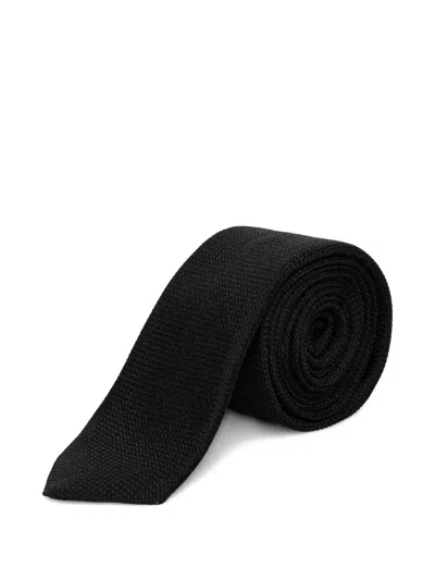 Karl Lagerfeld Textured Silk Tie In Black