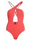 Karl Lagerfeld Textured Swimsuit In Red