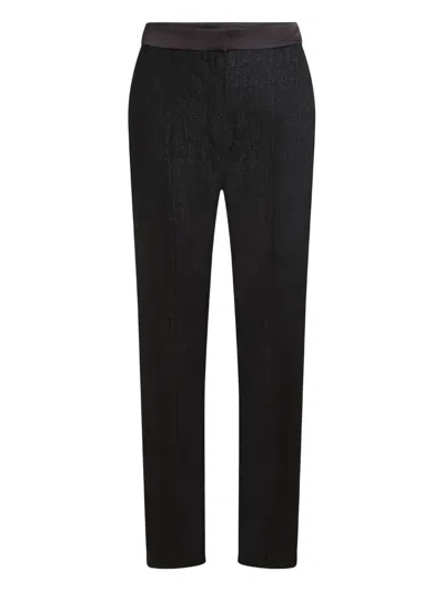 Karl Lagerfeld Textured Tailored Trousers In Black