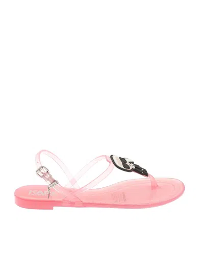 KARL LAGERFELD THONG SANDALS IN PINK