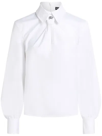 Karl Lagerfeld One-shoulder Shirt In White