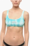 Karl Lagerfeld Tie Dye Effect Plunge Bkini Top With Cut Out Details On The