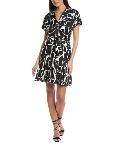 Karl Lagerfeld Tie Waist Shirtdress In Black