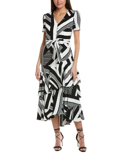 Karl Lagerfeld Tiered Midi Dress In Black