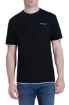 Karl Lagerfeld Double Hem Tee In Black