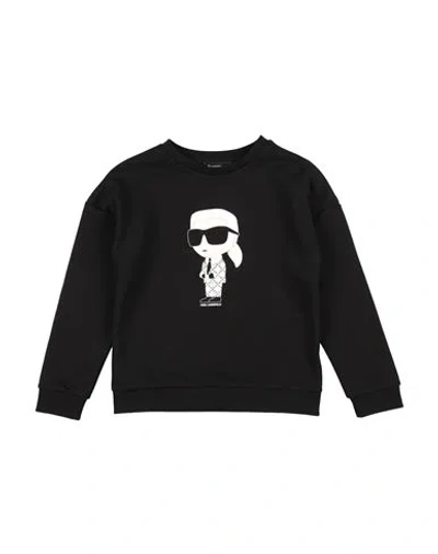 Karl Lagerfeld Babies'  Toddler Boy Sweatshirt Black Size 6 Cotton, Polyester, Elastane