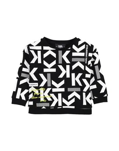 Karl Lagerfeld Babies'  Toddler Boy Sweatshirt Black Size 6 Cotton, Polyester, Elastane