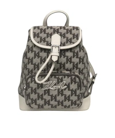 Karl Lagerfeld Top Handle Backpack In Gray