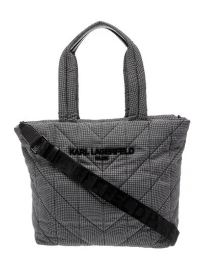 Pre-owned Karl Lagerfeld Top Handle Bag In Gray