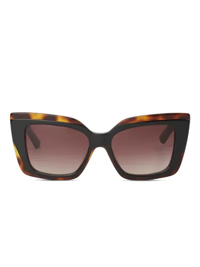 Karl Lagerfeld Tortoiseshell Cat-eye Sunglasses In Brown