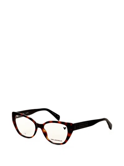 Karl Lagerfeld Tortoiseshell Cat-eye Glasses In Brown
