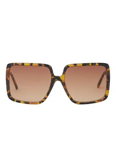 Karl Lagerfeld Tortoiseshell Square-frame Sunglasses In Gold
