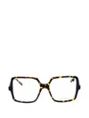 TORTOISESHELL-EFFECT SQUARE-FRAME GLASSES