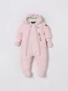 Karl Lagerfeld Pink Down Jacket For Baby Girl With Choupette In Pink