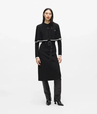 Karl Lagerfeld Transformable Cape Dress In Black