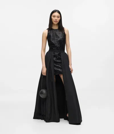 Karl Lagerfeld Transformable Sequin Dress In Black