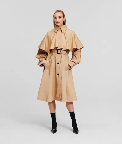 Karl Lagerfeld Transformer Detachable Trench Coat In Neutrals