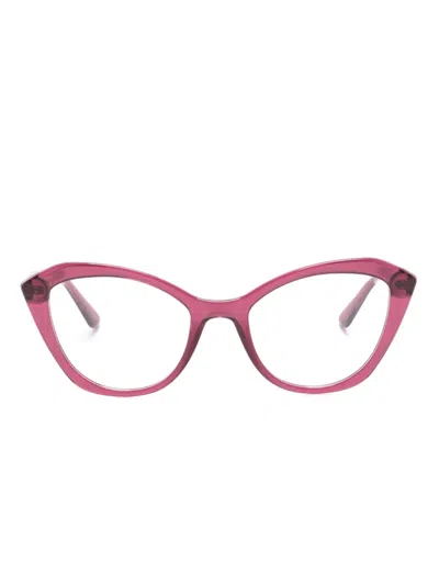 Karl Lagerfeld Transparent Cat-eye Glasses In Pink