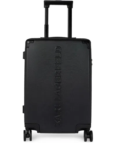 Karl Lagerfeld Hard-shell Cabin Suitcase In Black