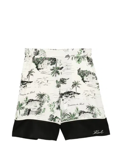 Karl Lagerfeld Tree-print Shorts In Multi