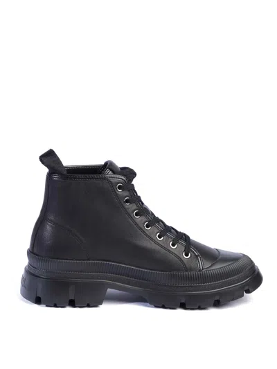 Karl Lagerfeld Trekka Maison Lace-up Ankle Boots In Black