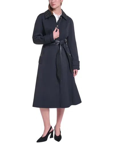 Karl Lagerfeld Trench Coat In Blue