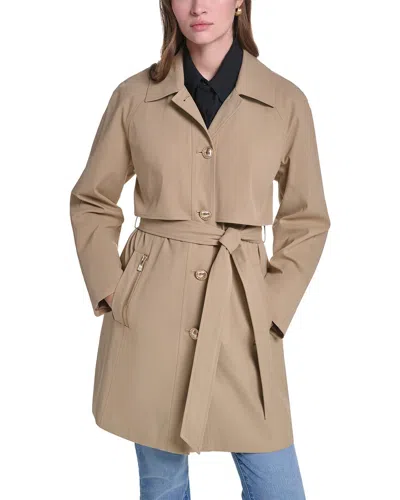 Karl Lagerfeld Trench Coat In Neutral