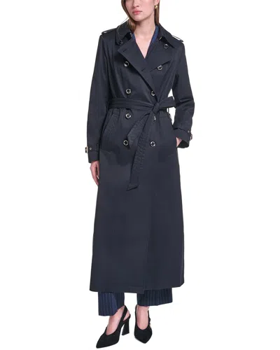 Karl Lagerfeld Trench Coat In Blue