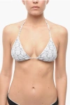 Karl Lagerfeld Triangle Bikini Top With All-over Iconic Print