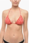 Karl Lagerfeld Triangle Bikini Top With All-over Iconic Print