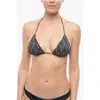 Karl Lagerfeld Triangle Bikini Top With All-over Iconic Print