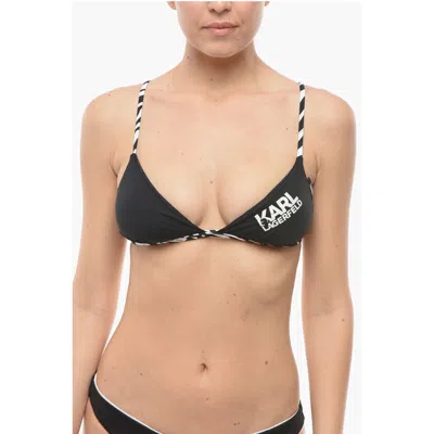 Karl Lagerfeld Triangle Bikini Top With Animal Motif Women's Details