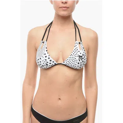 Karl Lagerfeld Triangle Bikini Top With Cut Out Details In Black