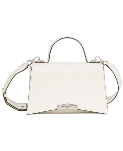 Karl Lagerfeld Tropez Small Leather Satchel In White