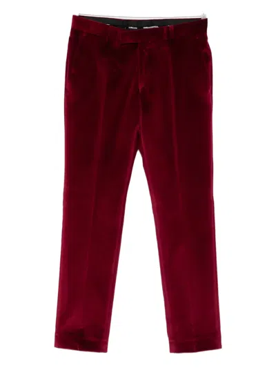 Karl Lagerfeld Tube Velvet Trousers In Red