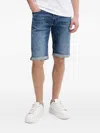 Karl Lagerfeld Turn-up Hem Denim Shorts In Blue