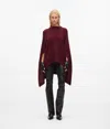 Karl Lagerfeld Turtleneck Cape In Burgundy