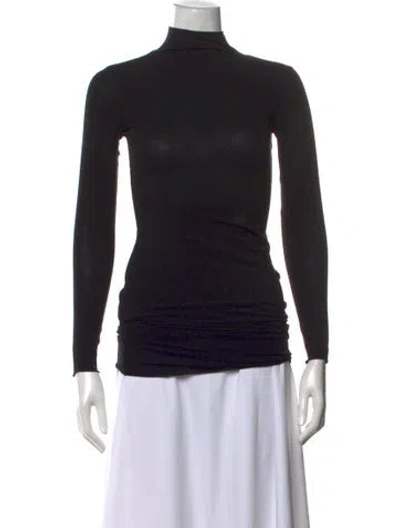 Pre-owned Karl Lagerfeld Turtleneck Long Sleeve Top In Black