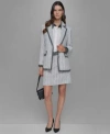Karl Lagerfeld Tweed Blazer Blouse Tweed A Line Skirt In Soft White,black