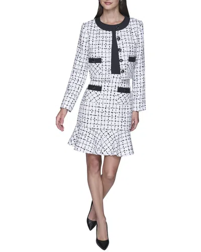Karl Lagerfeld Tweed Jacket In White