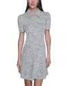 Karl Lagerfeld Tweed Knit A Line Dress In Gray