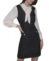 Karl Lagerfeld Tweed Layered Look Dress In Black