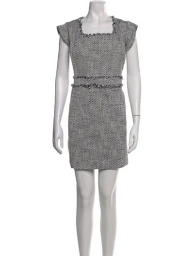 Pre-owned Karl Lagerfeld Tweed Mini Dress In Blue