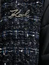 Karl Lagerfeld Tweed-panel Padded Jacket In Black