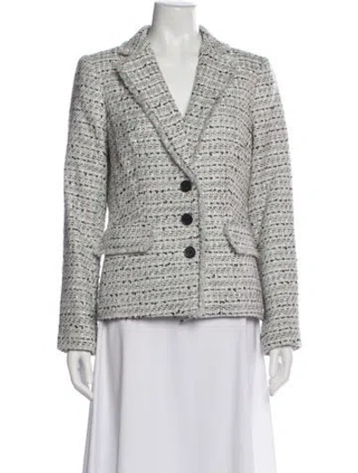 Pre-owned Karl Lagerfeld Tweed Pattern Blazer In Green
