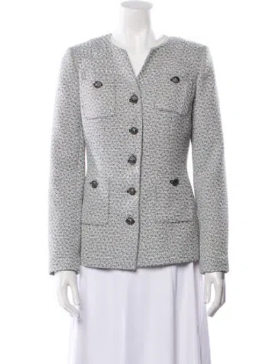 Pre-owned Karl Lagerfeld Tweed Pattern Blazer In Multi