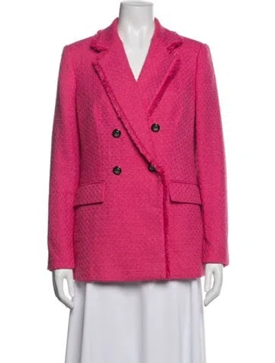 Pre-owned Karl Lagerfeld Tweed Pattern Blazer In Red