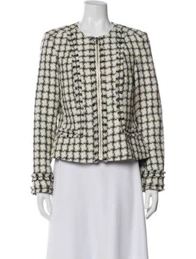 Pre-owned Karl Lagerfeld Tweed Pattern Evening Jacket In Neutral